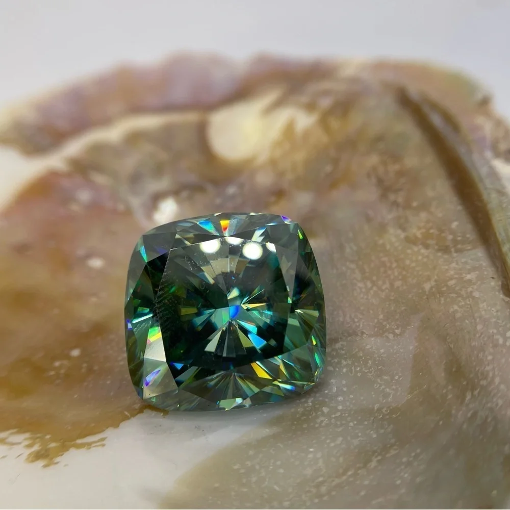 Huge Moissanite 73.90 Ct Vivid Blue Cushion Cut Extremely Rare Loose Gemstone